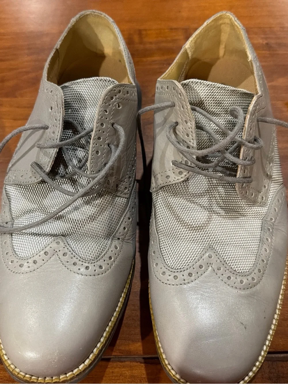 Cole Haan Light Gray Wingtip Oxford Derbys